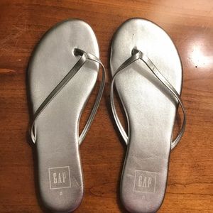 Silver flip flops